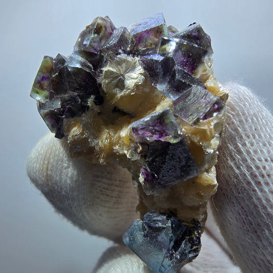 Colorful Phantom Fluorite Cubes Muscovite Schorl Tourmaline Erongo, Namibia 43*39*30mm 