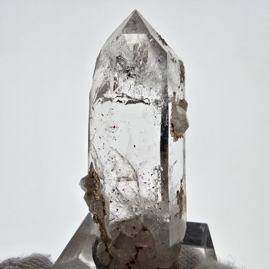 Harlequin Phantom Smoky Quartz with Analcim, UV Calcite Valentine Pocket, Namibia 46*20*18mm