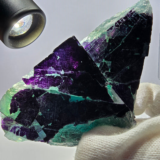 Große Phantom Fluorit Würfel Stufe grün lila zonal 11:11 Angel Pocket, Namibia 103*61*33mm
