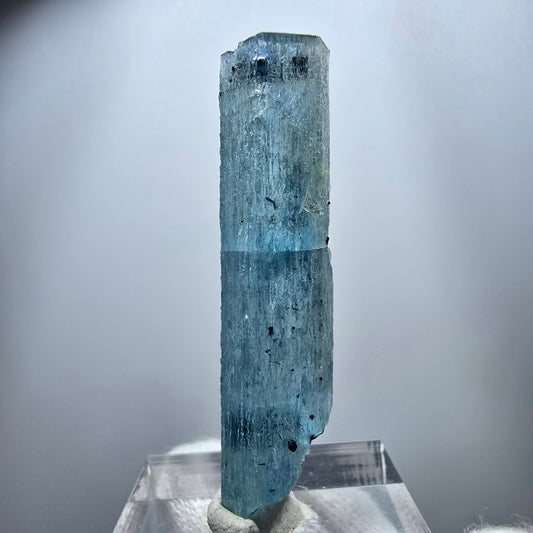 Seltener Aquamarin X mit Hyalit, Schörl Turmalin Erongo, Namibia 45*10*7mm