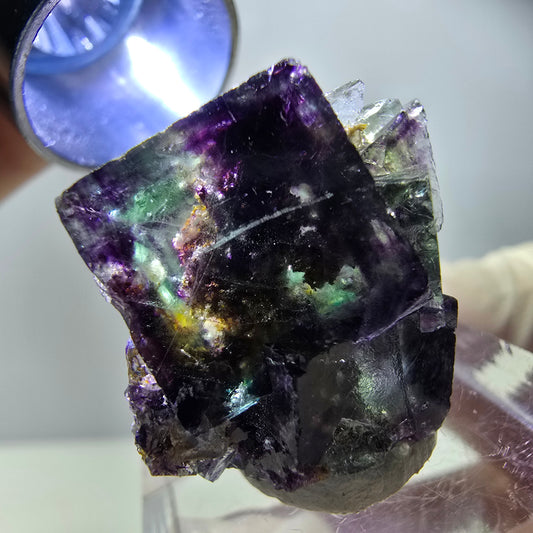 Rare Fluorite Cube Specimen, green purple Okorusu, Namibia 22*21*14mm 