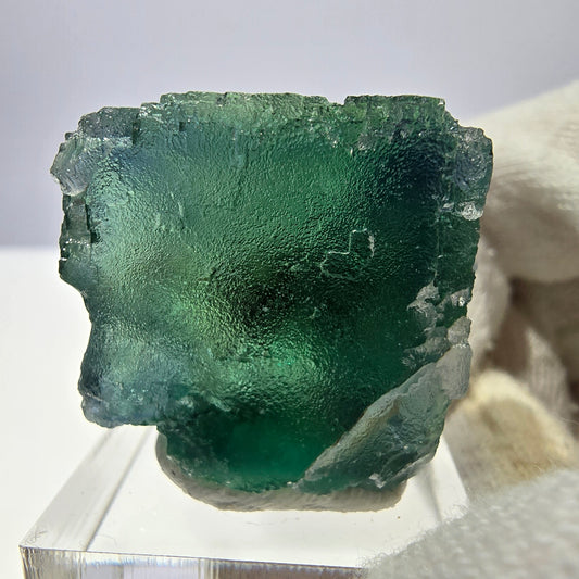 Spécimen de cube de fluorite fantôme parqueté vert turquoise Okorusu, Namibie 36*26*22mm 