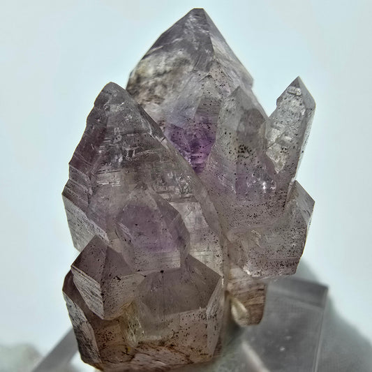 Amas de sceptres d'améthyste fantôme transparent violet brun Goboboseb, Namibie 36*27*20mm 