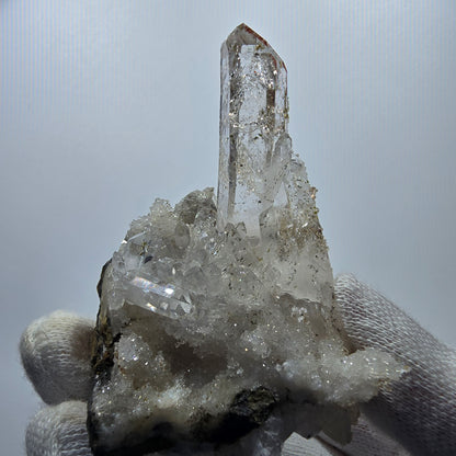 Quartz fumé hématite Enhydro, matrice de calcite, pochette Valentine 3 bulles, Namibie 58 x 46 x 29 mm 