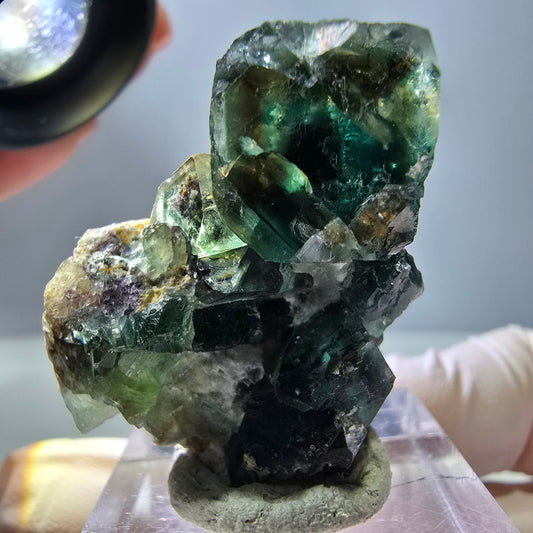Spécimen de cube de fluorite fantôme, parquet vert Okorusu, Namibie 32 x 26 x 24 mm 