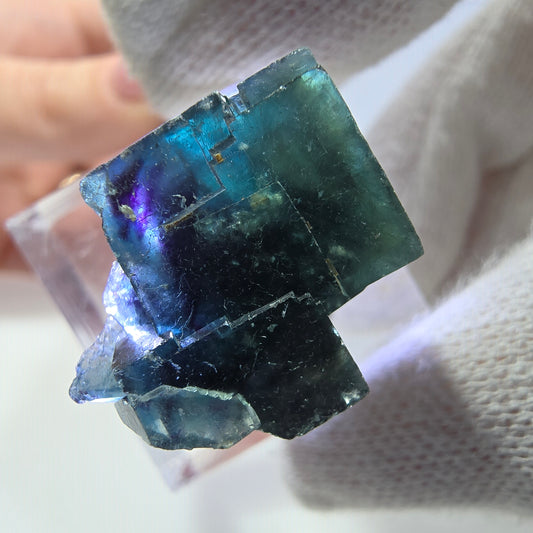 Phantom Fluorit Würfel Stufe, zonal - Neuer Fund! Okorusu, Namibia 24*20*19mm