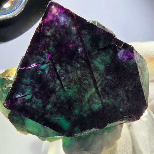 Phantom Fluorit Würfel Stufe, parkettiert grün lila Okorusu, Namibia 59*45*25mm
