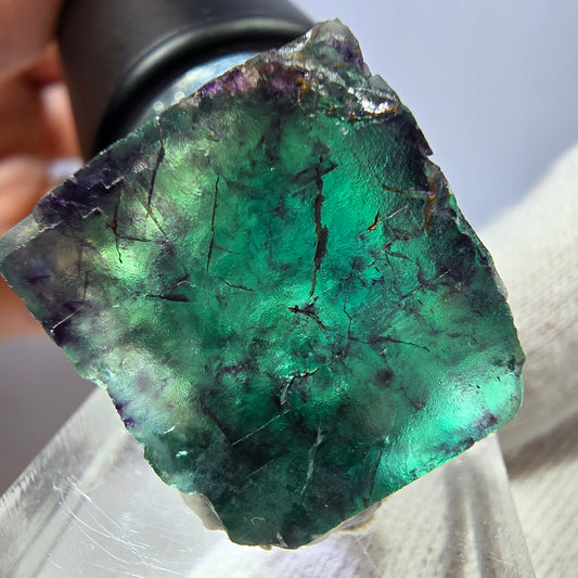 Seltener Phantom Fluorit Würfel, zonal grün lila Okorusu, Namibia 21*19*19mm