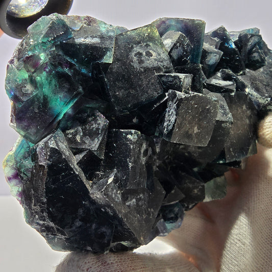 Grand spécimen de cube de fluorite fantôme, zonal – Nouvelle découverte ! Okorusu, Namibie, 116 x 72 x 30 mm 