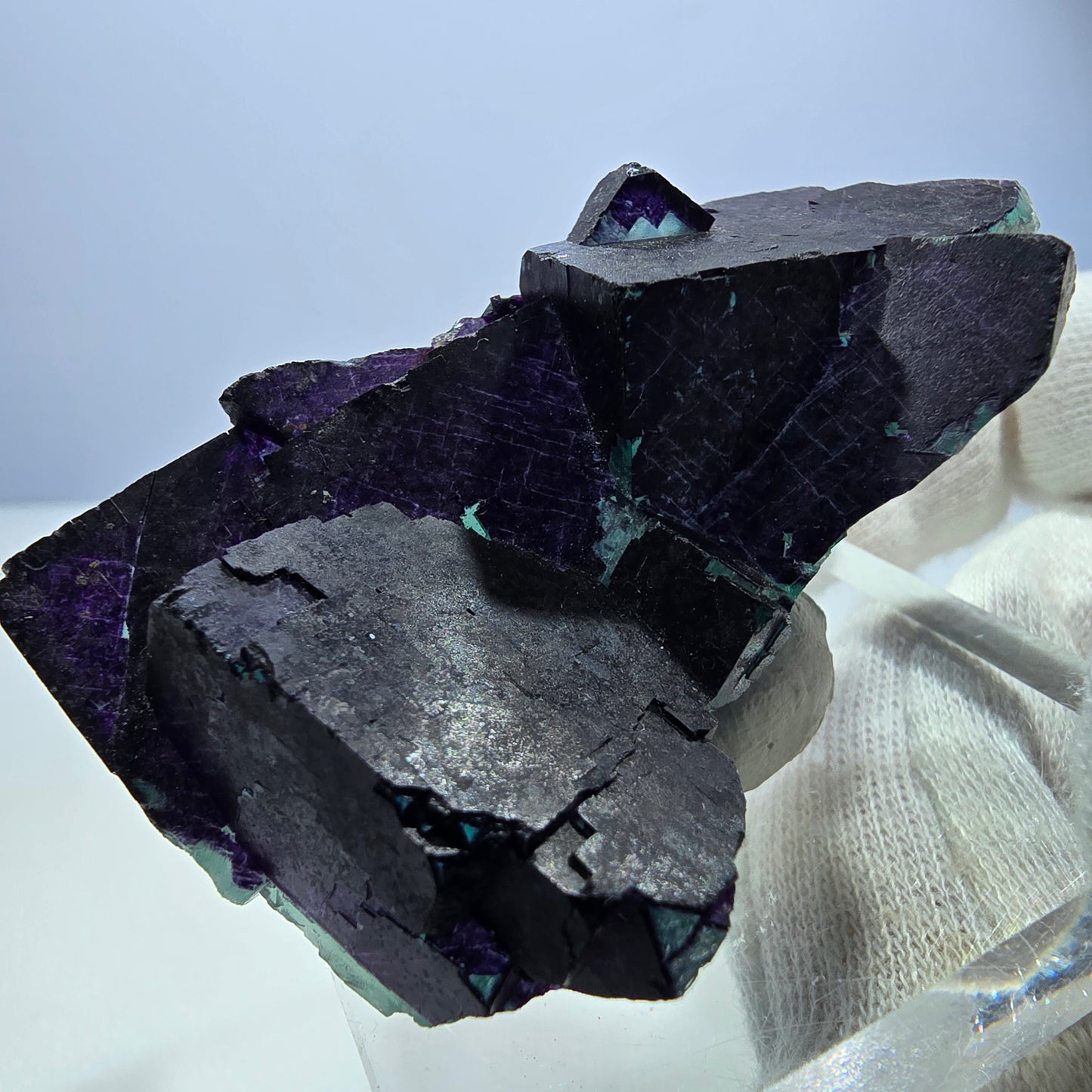 Fluorit Würfel Stufe, parkettiert grün lila 11:11 Angel Pocket Okorusu, Namibia 66*39*24mm