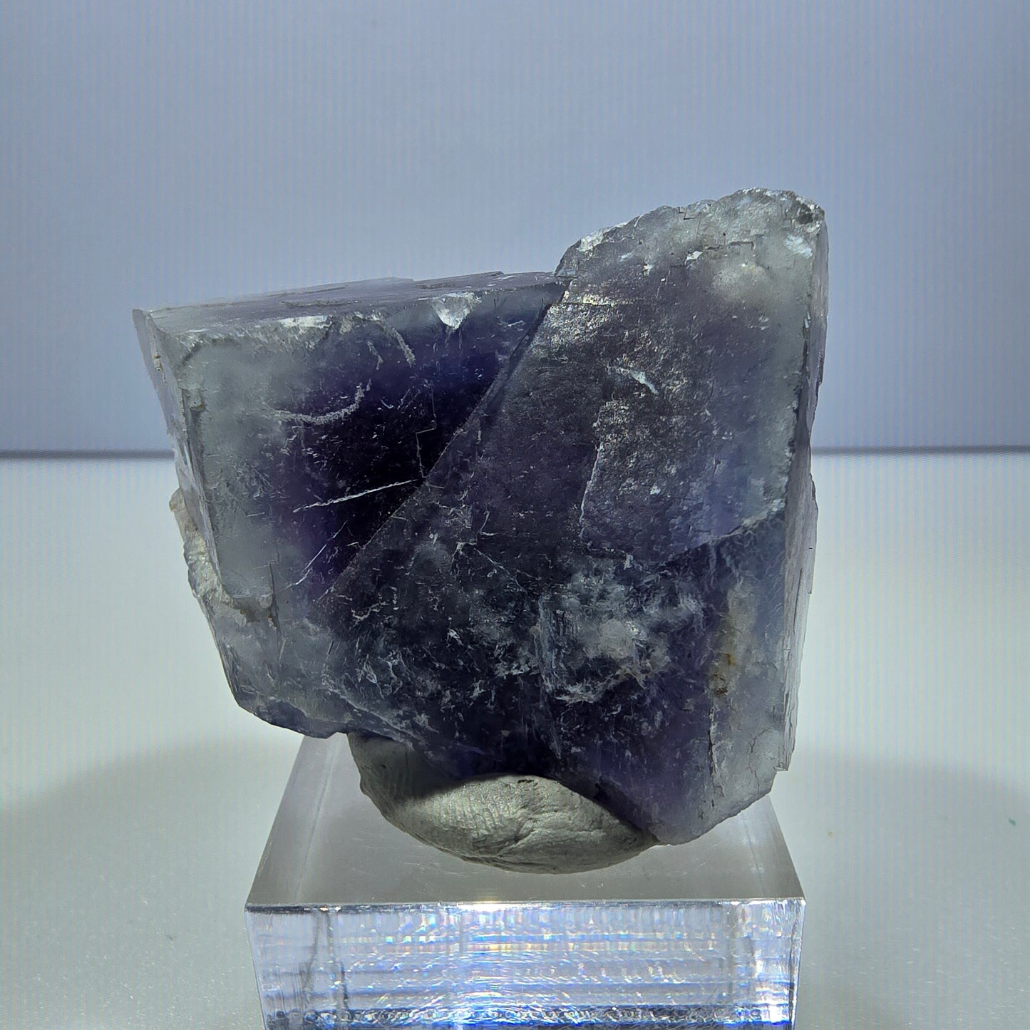 Seltene Phantom Fluorit Würfel Stufe blau lila Okorusu, Namibia 42*35*24mm