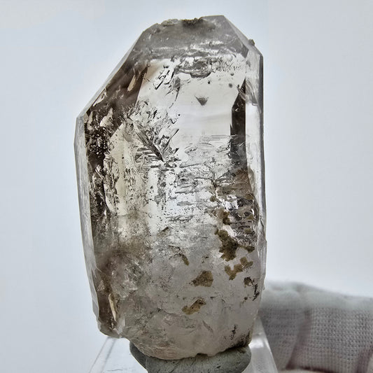 Enhydro Phantom Smoky Quartz Sceptre Tip 3x Bubble Goboboseb, Namibie 51*26*14mm 
