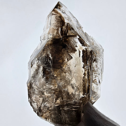 Sceptre de poche Saint-Valentin en quartz fumé fantôme squelette, Namibie 122 x 72 x 32 mm 