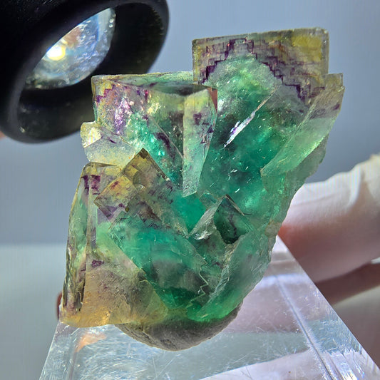 Phantom Fluorit Würfel Stufe, grün lila Okorusu, Namibia 37*25*17mm