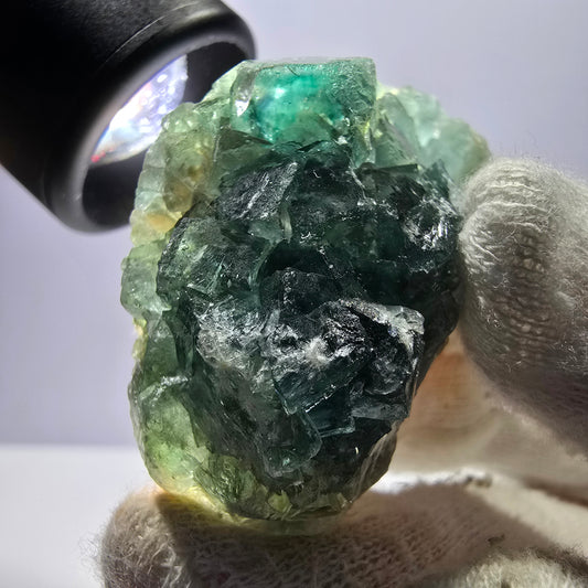 Spécimen rare de cube de fluorite fantôme, vert Okorusu Namibie 49*29*16 mm 