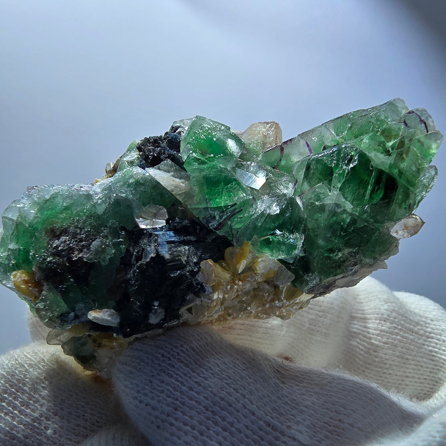 Phantom Fluorit, Rauchquarz, Muskovit, Schörl Turmalin Erongo Namibia 62*34*23mm