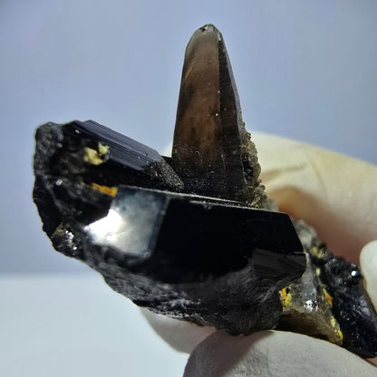 Sym. Tourmaline Schörl, stade de quartz fumé Erongo, Namibie 42*25*20mm 