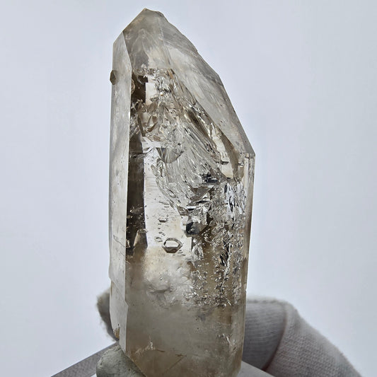 Enhydro Phantom Smoky Quartz Sceptre Tip 1x Bubble Goboboseb, Namibie 60*23*21mm 