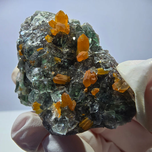 Cube de fluorite fantôme, spécimen de quartz ferreux rouge, Okorusu, Namibie, 58 x 38 x 19 mm 