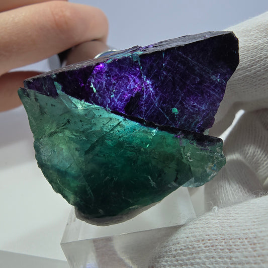 Fluorit Würfel Stufe, parkettiert grün lila 11:11 Angel Pocket Okorusu, Namibia 42*33*31mm
