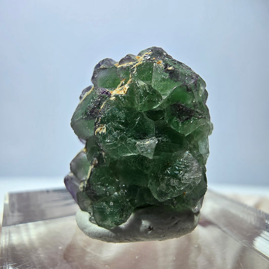 Cube de fluorite fantôme, zonal, spécimen de tourmaline Schorl, Erongo, Namibie, 18 x 15 x 15 mm 