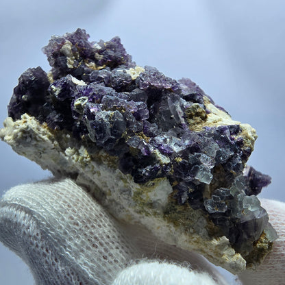 Cube de fluorite fantôme, hyalite, spécimen d'orthose, Erongo, Namibie, 63 x 40 x 28 mm 