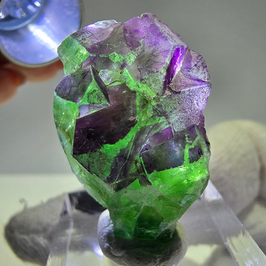 Phantom Fluorit Würfe Stufe, grün lila Erongo, Namibia 32*22*12mm