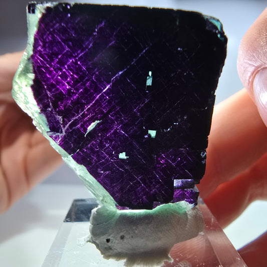 Fluorit Würfel Stufe, parkettiert grün lila 11:11 Angel Pocket Okorusu, Namibia 35*31*16mm