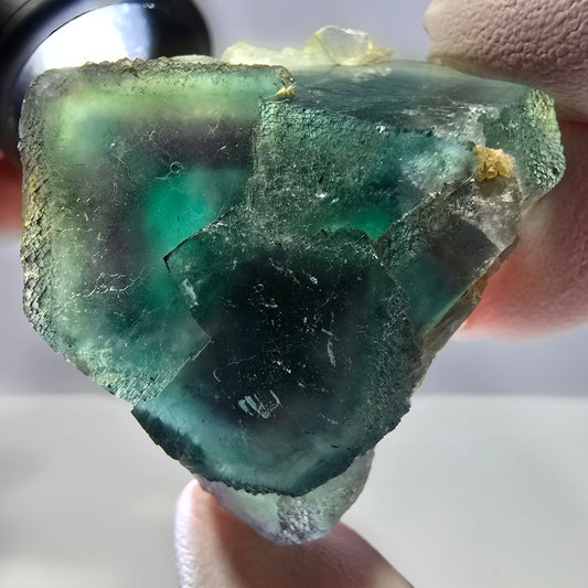 Spécimen de cube de fluorite fantôme, parqueté vert violet Okorusu, Namibie 44*43*21 mm 
