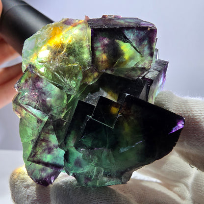 Phantom Fluorit Würfel Stufe parkettiert zonal Okorusu Namibia 63*51*30mm
