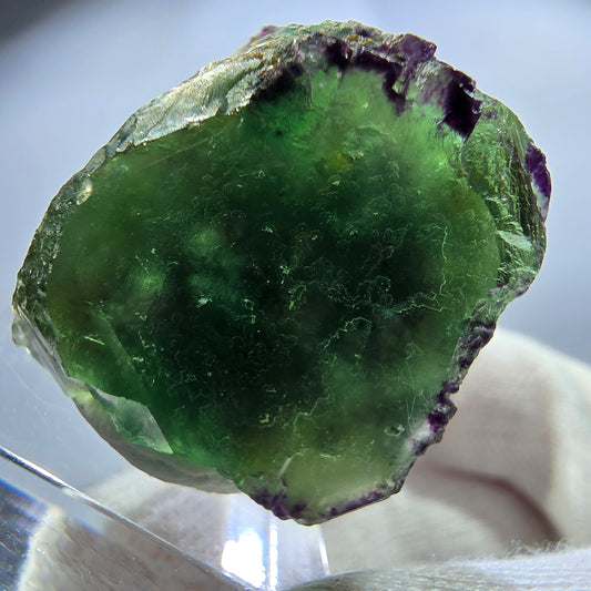 Seltener Phantom Fluorit Würfel, zonal grün lila Okorusu, Namibia 38*35*30mm