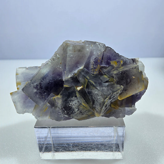 Seltene Phantom Fluorit Würfel Stufe blau lila Okorusu, Namibia 50*28*22mm