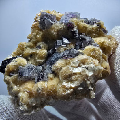 Bunte Phantom Fluorit Würfel Schörl Turmalin Muskovit Erongo, Namibia 55*46*21mm