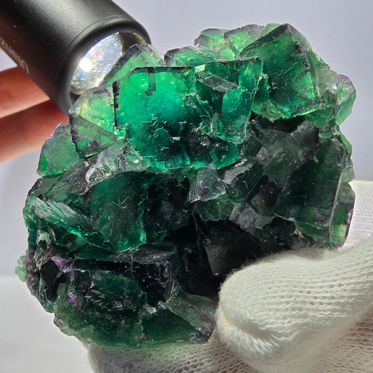 Spécimen de cube de fluorite fantôme, parqueté zonal Okorusu Namibie 74*50*50mm 
