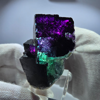 Fluorit Würfel Stufe, parkettiert grün lila 11:11 Angel Pocket Okorusu, Namibia 53*28*29mm