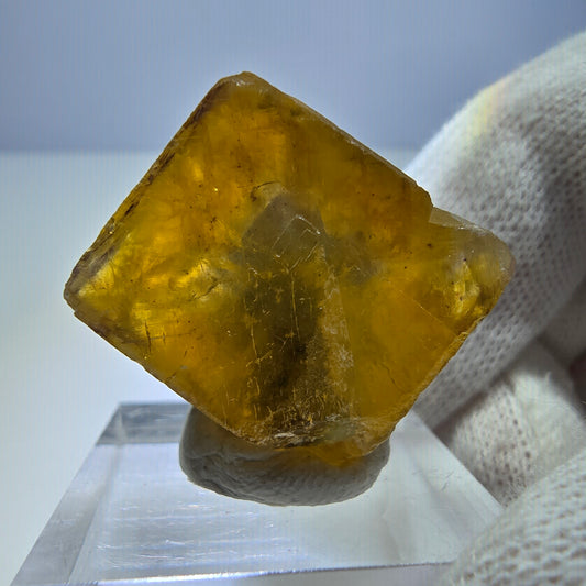 Klarer Phantom Fluorit Würfel, gelb grün Okorusu, Namibia 27*26*15mm