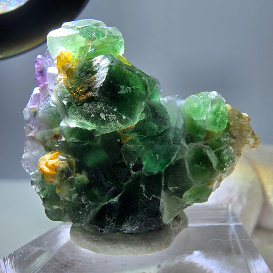 Cube de fluorite fantôme, spécimen hexagonal de tourmaline muscovite Schorl, Erongo, Namibie, 32 x 27 x 19 mm 