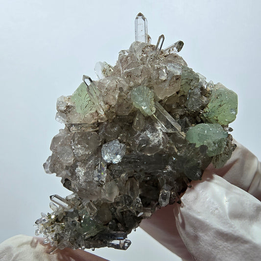 Starburst Quartz, Prehnite, Analcim, Calcite Streep Mine, Gobo., Namibia 51*36*20mm 
