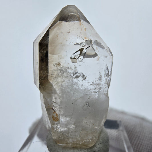 Enhydro Phantom Smoky Quartz Sceptre Tip 2x Bubble Goboboseb, Namibie 35*18*10mm 
