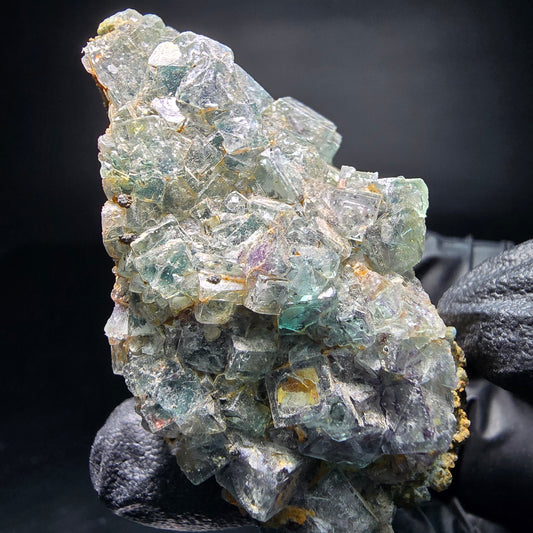 Vert fluorite fantôme sur spécimen de tourmaline Schörl Erongo Namibie 55*34*33mm
