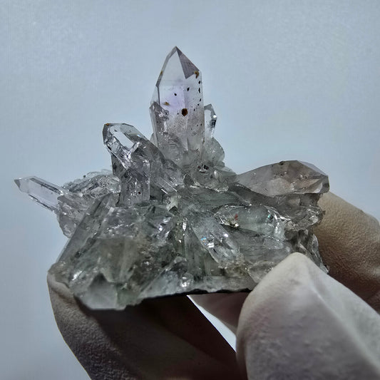 Quartz Harlequin rare, spécimen de chlorite, mine Streep, Goboboseb, Namibie, 46 x 32 x 28 mm 