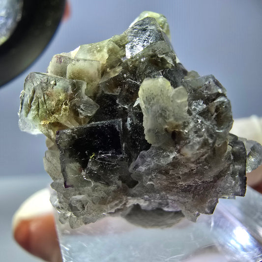 Phantom Fluorit Würfel, Quarz Stufe, grün braun Okorusu, Namibia 24*23*20mm