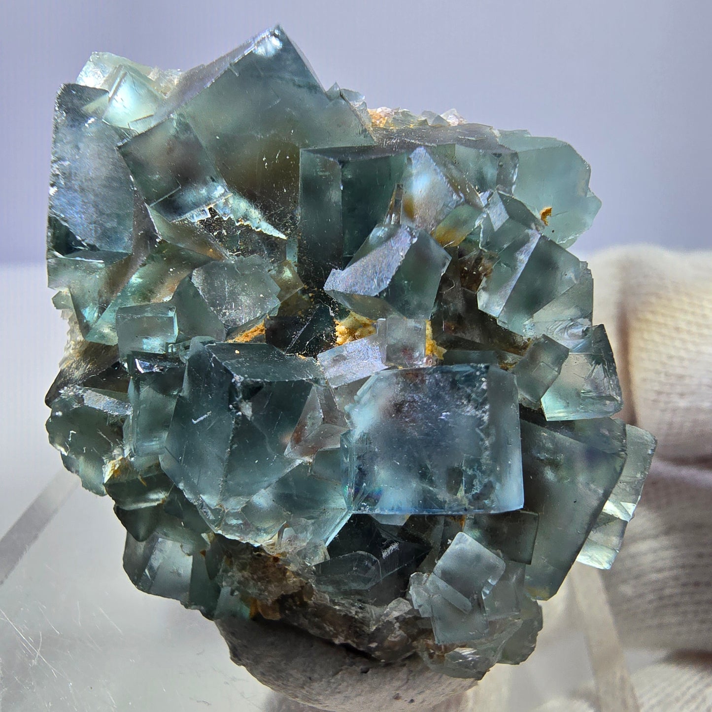 Rare spécimen de cube de fluorite fantôme, vert-brun, Okorusu, Namibie, 46 x 37 x 21 mm 