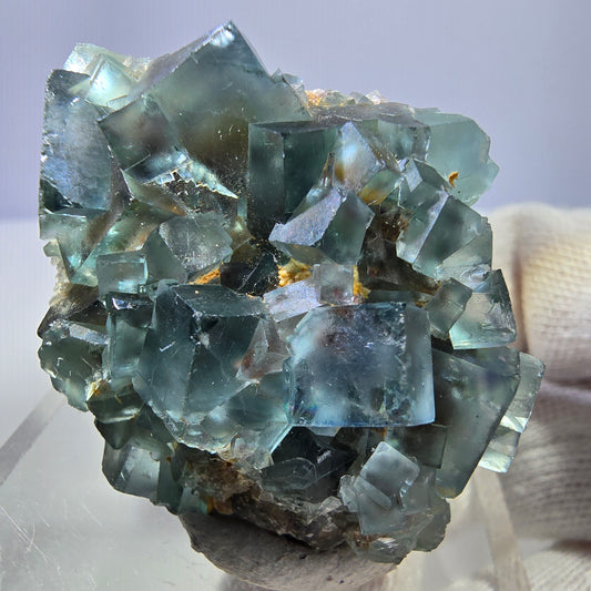 Rare spécimen de cube de fluorite fantôme, vert-brun, Okorusu, Namibie, 46 x 37 x 21 mm 
