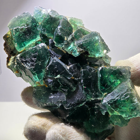Grand spécimen de cube de fluorite fantôme, parqueté, vert Okorusu, Namibie 101*84*63mm 