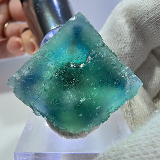 Klarer Phantom Fluorit Würfel parkettiert grün türkis Okorusu Namibia 32*24*26mm