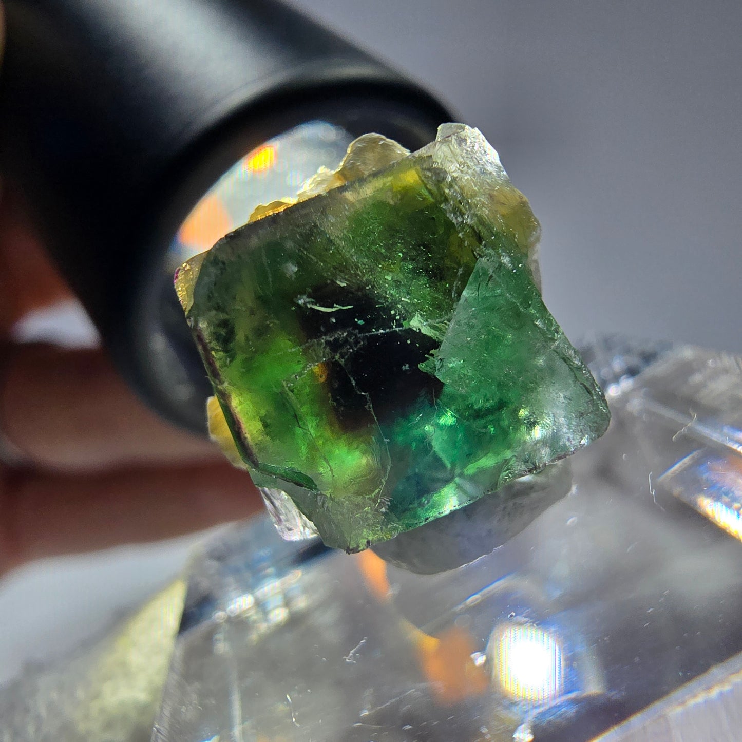 Phantom Fluorit Würfel, Muskovit Stufe Erongo, Namibia 15*15*13