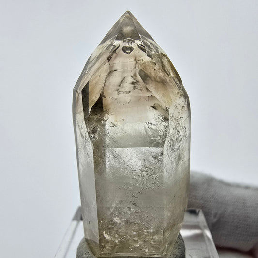 Enhydro Phantom Smoky Quartz Sceptre Tip 2x Bubble Goboboseb, Namibie 39*17*16mm 
