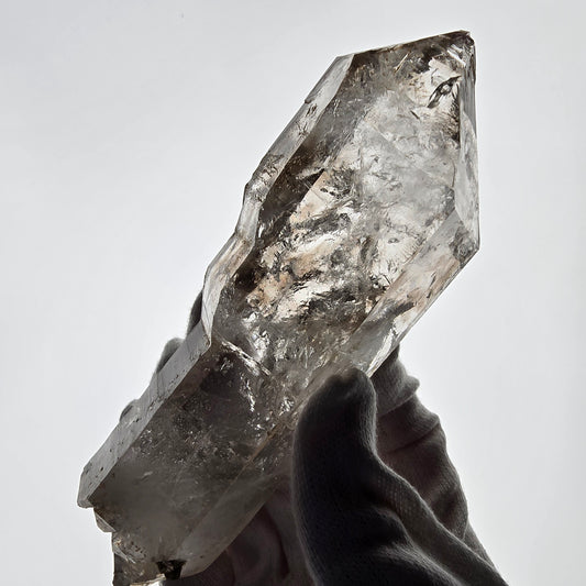XL Enhydro Skeleton Smoky Quartz DT Scepter, Large Bubble Valentine Pocket, Namibia 135*46*32mm 