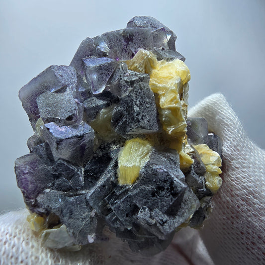 Cubes de fluorite fantôme colorés, spécimen de hyalite muscovite, Erongo, Namibie, 40 x 39 x 20 mm 